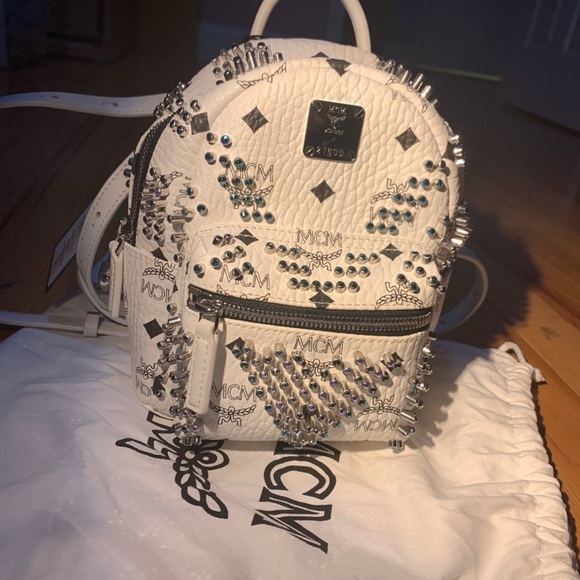 Backpack MCM studed rare trendy Swarovski Crystals Studed - Picture 7 of 8